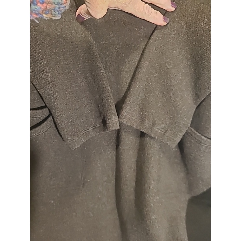 J Jill Tunic Sweater Wool Cashmere Long Sleeve V-neck Brown Front Pockets Lg Pet - Picture 12 of 16